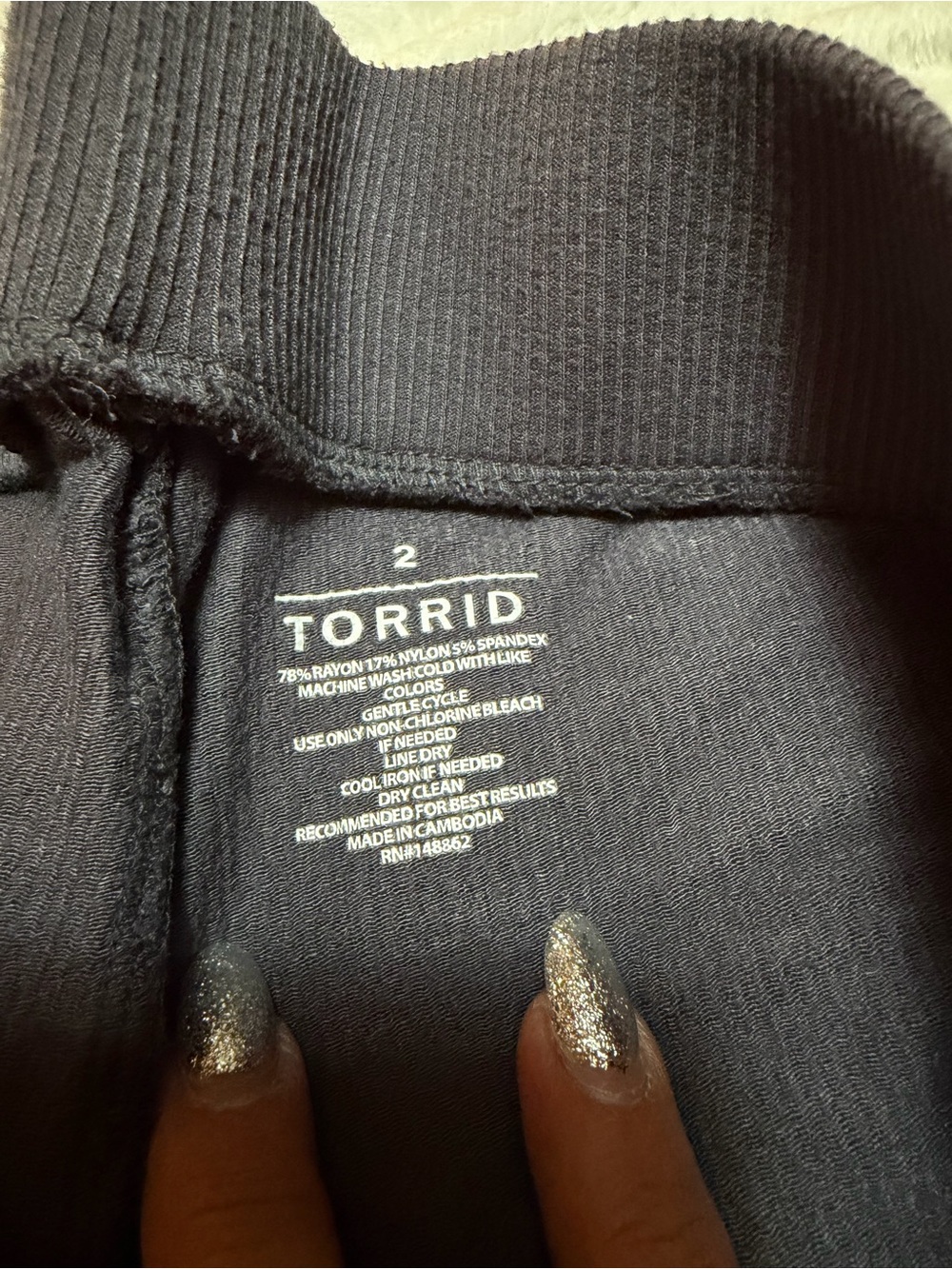 torrid Charcoal Gray Stretch Capri Ribbed leggings W/pockets size 2X - Picture 4 of 4
